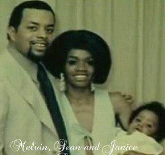 A vintage picture of Janice with her husband and son